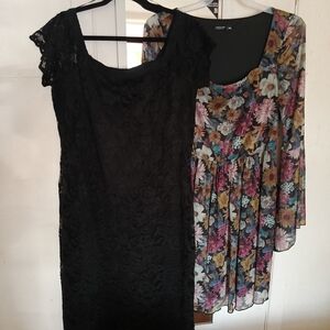 Ambiance Black Lace Trim Blouse